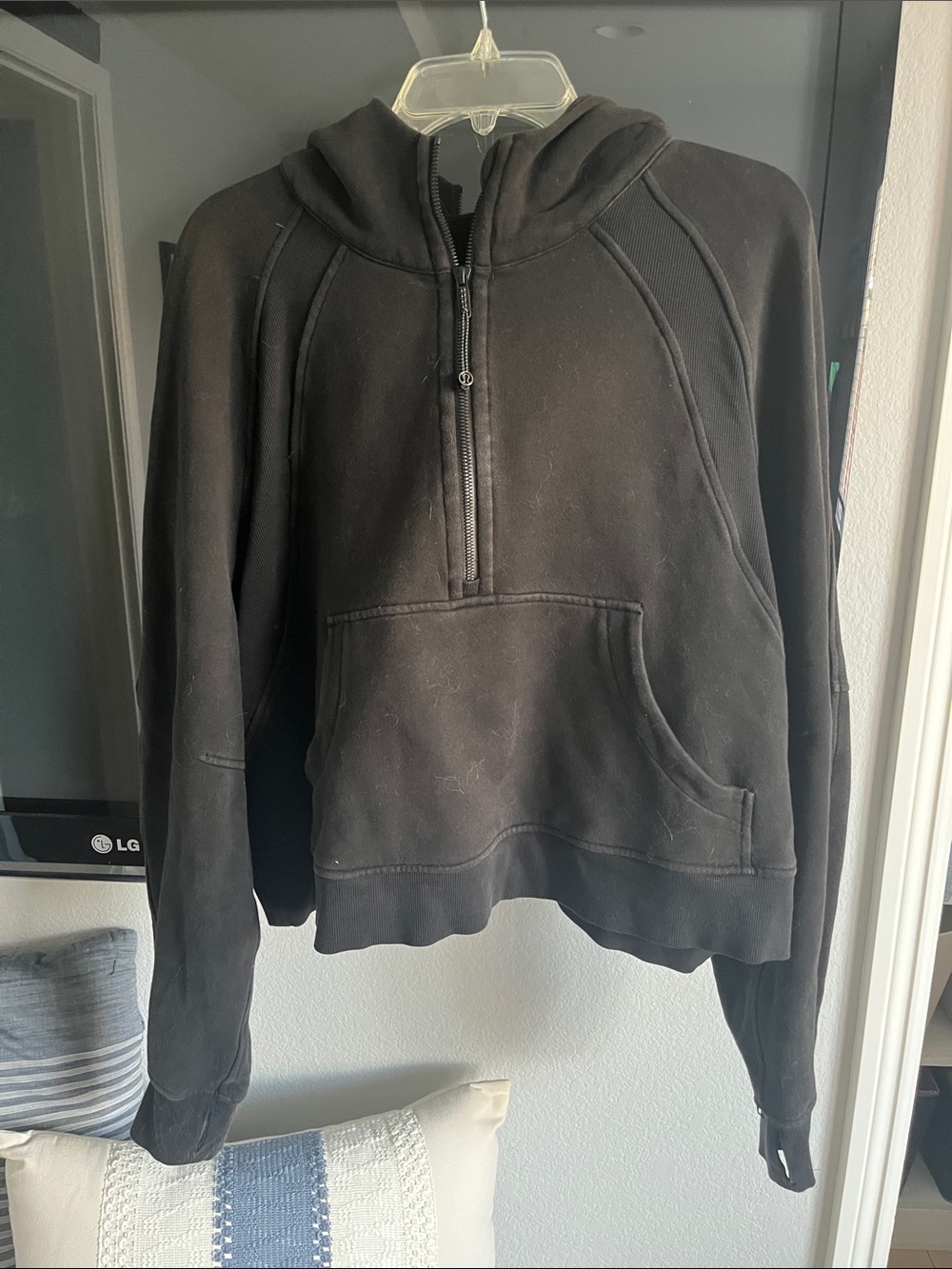 lululemon athletica Black Half-Zip Hooded Pullover